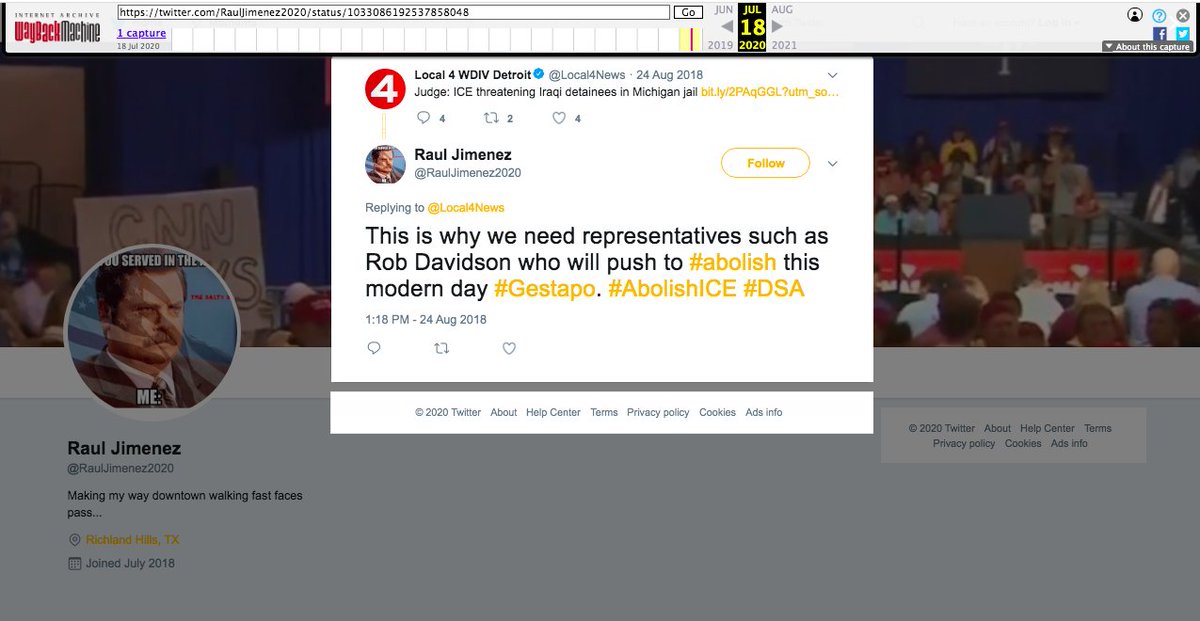 The now suspended  @RaulJimenez2020 account is one good example of a Rally Forge sock puppet. Pretending to be a Red Rose  #DSA account to attack Democrats from the far left. Recent reports by  @Graphika_NYC have highlighted foreign accounts doing the same thing.  #disinfo  #infoOps