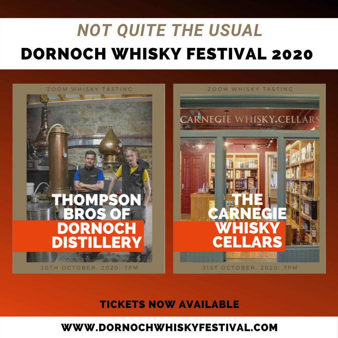 We hope your Monday is going well – if not, we have something that should make it better!

We have tickets available for the Not Quite The Dornoch Whisky Festival, 2020! 🥳🤩🥰🧡

dornochwhiskyfestival.co.uk/events
