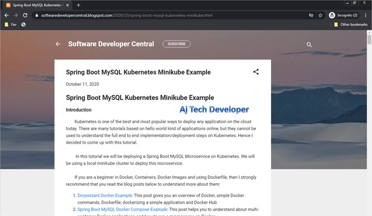AjTechDeveloper's tweet image. #KeepLearning: Learn @Docker , #Dockerfile , #DockerCompose ,#Microservices on @kubernetesio , #Minikube in simple steps at #SoftwareDeveloperCentral using the 3 part tutorials below:         1.softwaredevelopercentral.blogspot.com/2017/11/dropwi…
2.softwaredevelopercentral.blogspot.com/2020/10/spring…
3.softwaredevelopercentral.blogspot.com/2020/10/spring…