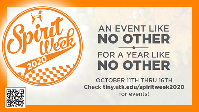 UTKnoxville's tweet image. Happy Spirit Week, #Vols! We've got a Big Orange Pumpkin Patch, a virtual escape room, and more! Find all of our Spirit Week events at tiny.utk.edu/spiritweek2020.