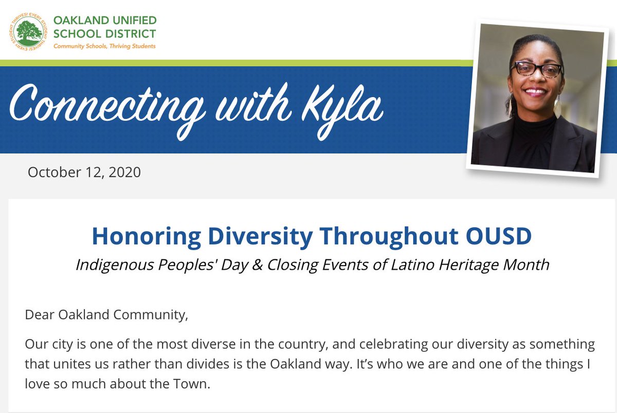 Today is Indigenous Peoples’ Day; a day to honor the past, present, and future of Native people throughout the country. Read about the work of OUSD in honoring diversity throughout the district from <a href="/SupKylaOUSD/">Kyla Trammell</a>. t.e2ma.net/webview/ljunkd…