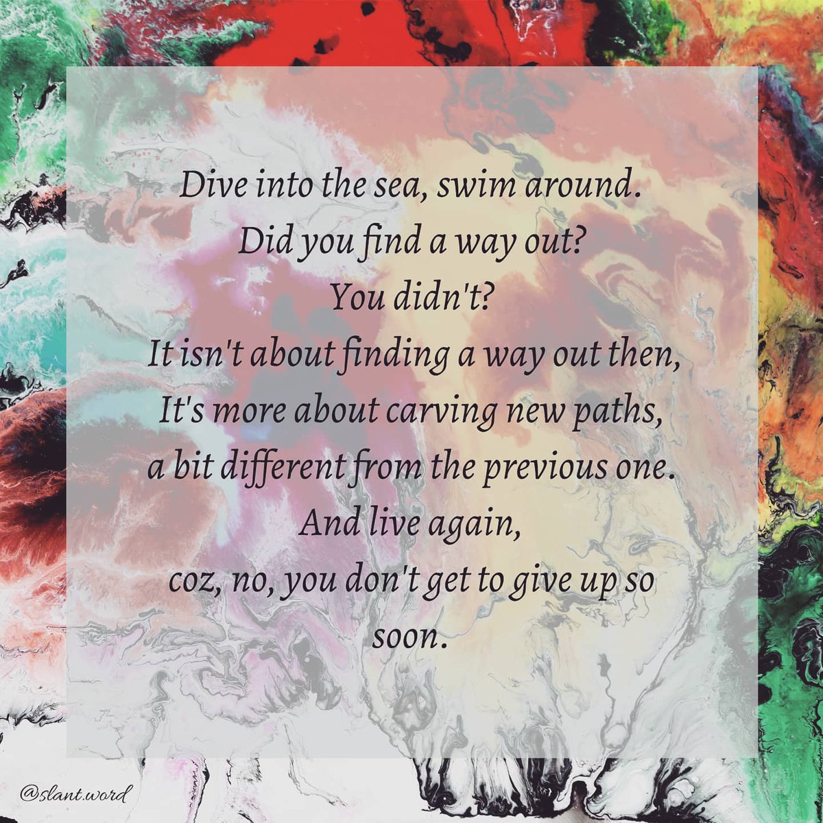 slantword's tweet photo. It's not about how difficult the sunset is, it's about how beautifully the Sun rises again making us breathe and smile and live a little more in spite of the fact that the Sun is going to set again on you. Can we be positive here?

#Slantword #poetry #positivevibes #pandemic https://t.co/3Y2yjOTfMW