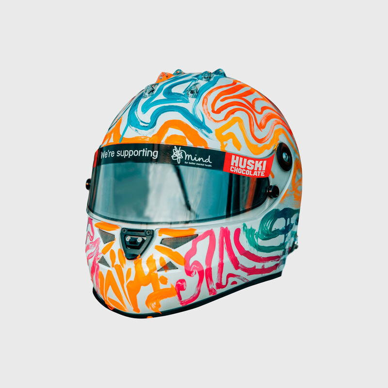 McLarenF1's tweet photo. Carlos and Lando wore these very special lids this weekend, designed by themselves, in support of @MindCharity. 

You can now pre-order 1:2 scale helmets, with 100% of the profits going towards the vital work of Mind. 🧡

🛒➡️ https://t.co/GoxVC7DfSl https://t.co/RLxdsivB1j