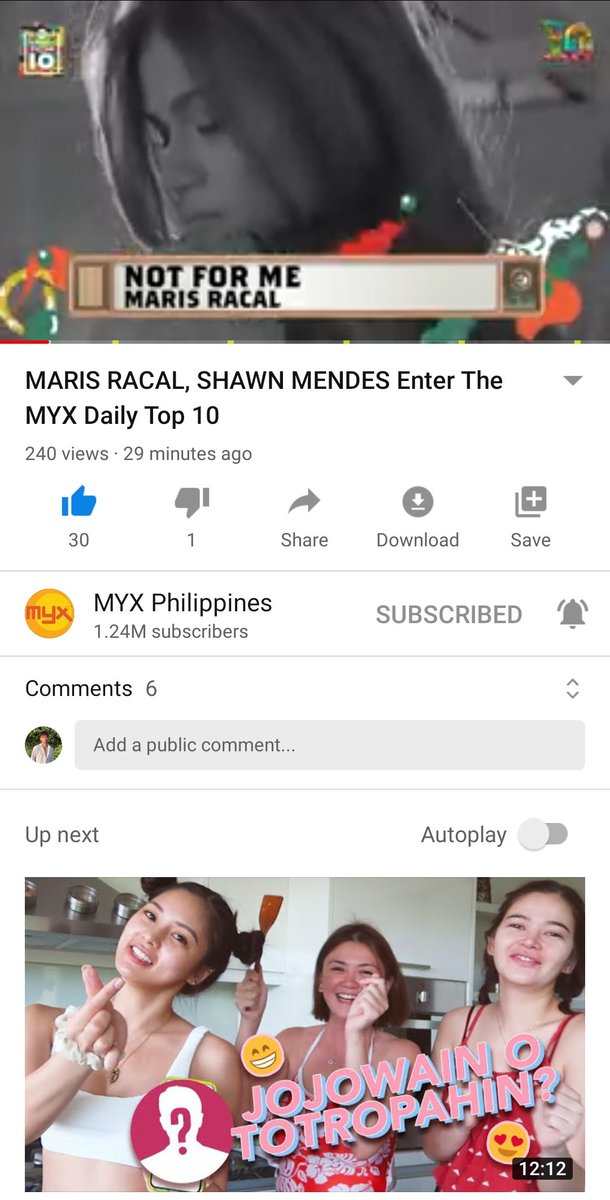 Pasok na sa Myx Daily Top 10 yeeeeey <a href="/MissMarisRacal/">Maris Racal</a> ❤️ <a href="/MYXphilippines/">MYX Philippines</a>   Congraaaaaaaats 🥳🥂