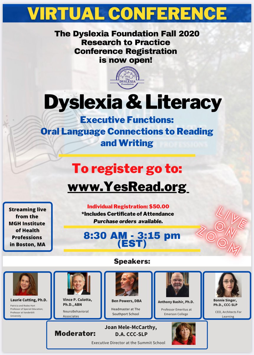 Registration closes at midnight tonight! #Dyselxia and #Literarcy: Executive Functions: Oral Language Connections to Reading and Writing #edchat #satchat #bfc530