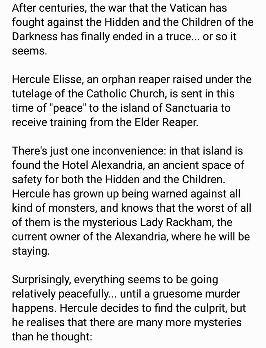 Karras_Sempers's tweet photo. Here is the official synopsis of my first novel "Hotel Alexandria" (pics 1 &amp; 2), illustrated by @geekbirdlaura.

Aquí tenéis la sinopsis oficial de mi primera novela: "El Hotel Alexandria" (fotos 3 &amp; 4), ilustrado por @geekbirdlaura.

#WritingCommunity #WIP #iamwriting https://t.co/Q0g9bKJLZG