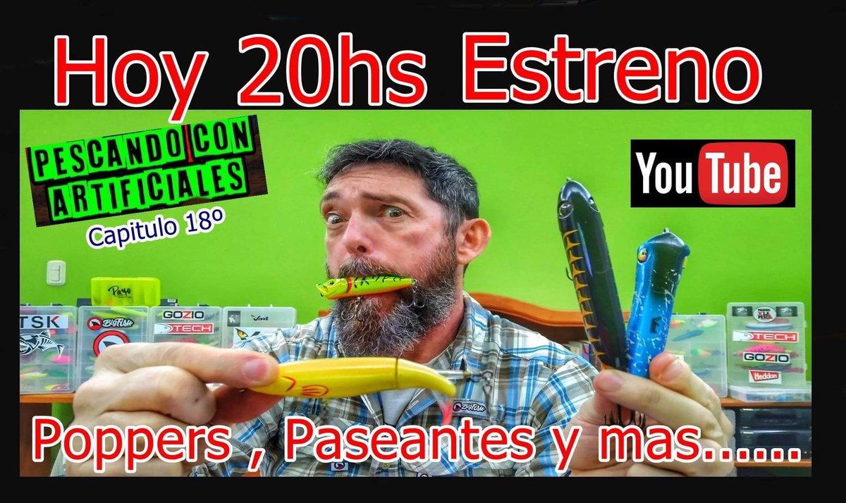 waltergastaldi's tweet photo. Hola amigos Pescadores !!! Hoy Lunes 20 hs otro capítulo de
Pescando con Artificiales el N°17
Poppers paseantes y más .....
Les dejo el link del canal
https://t.co/1pUPi3HKs1
#pescandoconartificiales #señuelos #techtackle #argentina #pesca https://t.co/AmhpHbbpB6