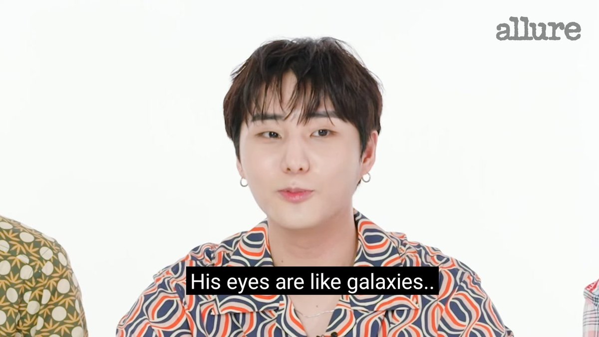 YOUNGK : "His eyes sparkle , his eyes are like galaxies" Agree with this!!
