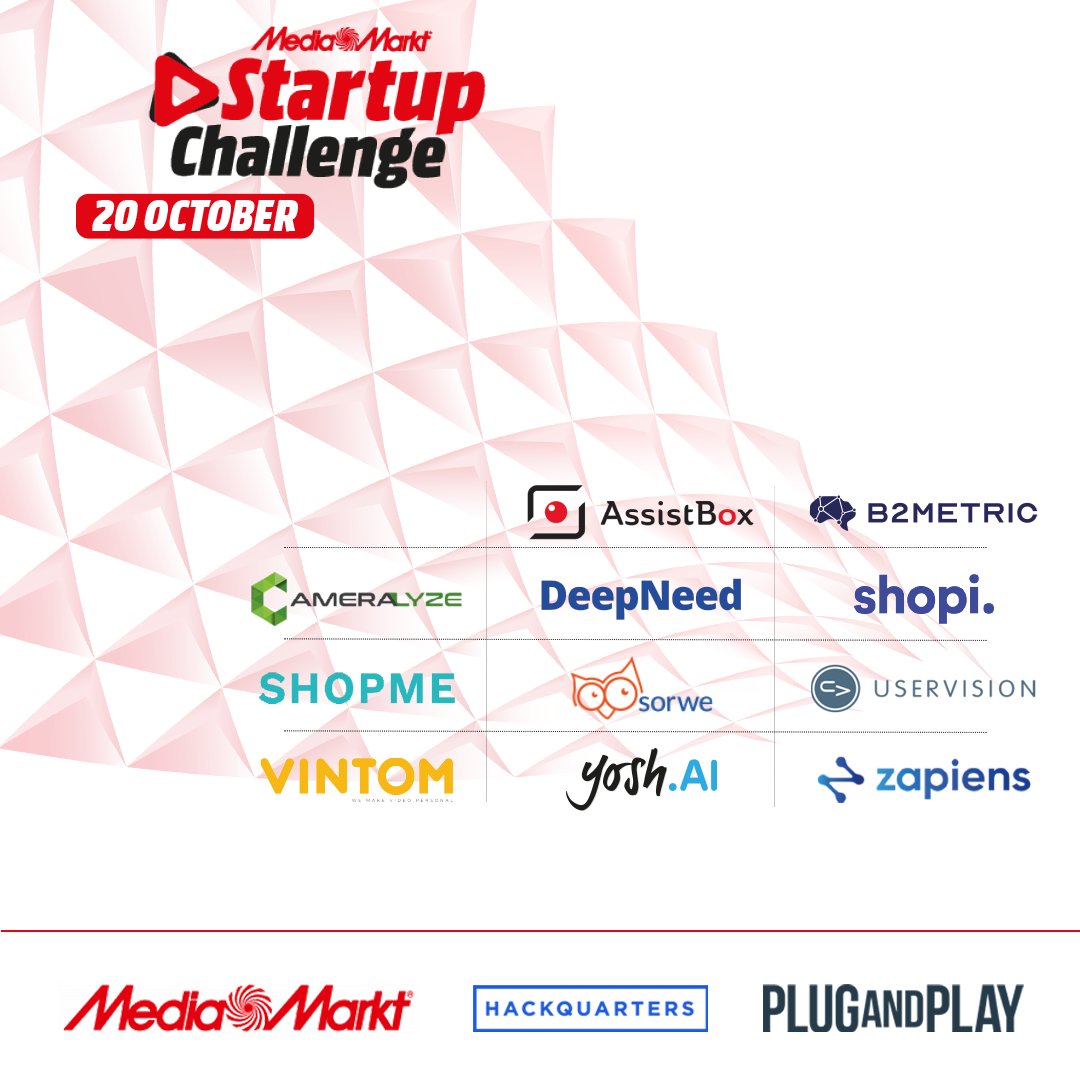 hackquarters's tweet photo. We are so excited to invite all who are passionate about #RetailTech. ⁠
 ⁠
Join us for MediaMarkt Online Startup Challenge, 20 October 2020 at 12:00 BST; and meet the coolest 11 startup founders selected out of 150+ startups from 39 countries

https://t.co/9VZLgNQwXr https://t.co/9qK78N7byE