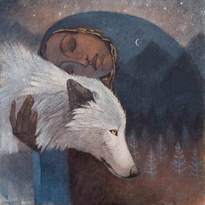 vishavajyoti's tweet image. &quot;Until one has loved an animal, a part of one&apos;s soul remains unawakened.&quot;
- Anatole France

art by Lucy Campbell