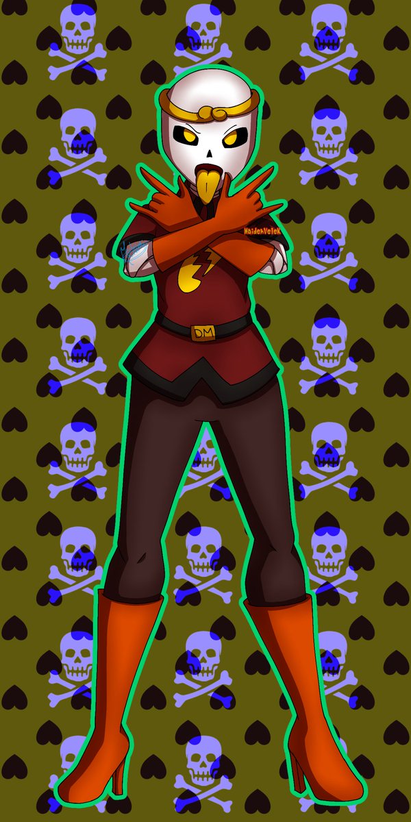 MichimiDriller's tweet photo. I was playing around with designs and this came out-

I really love it tho :3

The reference I used is Junko's pose in DR1

#DreamSans #UndertaleAU https://t.co/DMPrwR5sQC