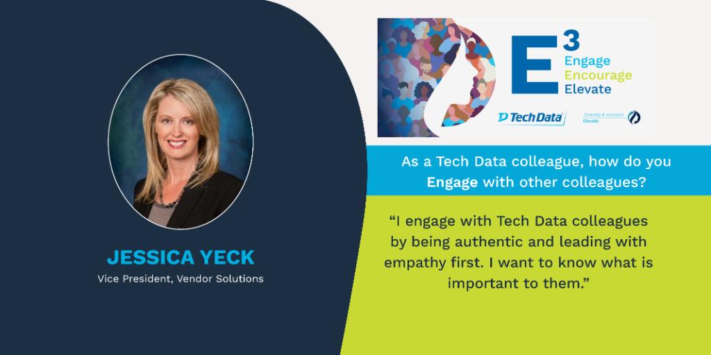 TDSYNNEX_NA's tweet photo. Tech Data E3 initiative encourages men and women to Engage, Encourage and Elevate women. Jessica Yeck shares how she engages with colleagues.
#TechDataElevate #TechDataLife https://t.co/aUs3aTDYjI
