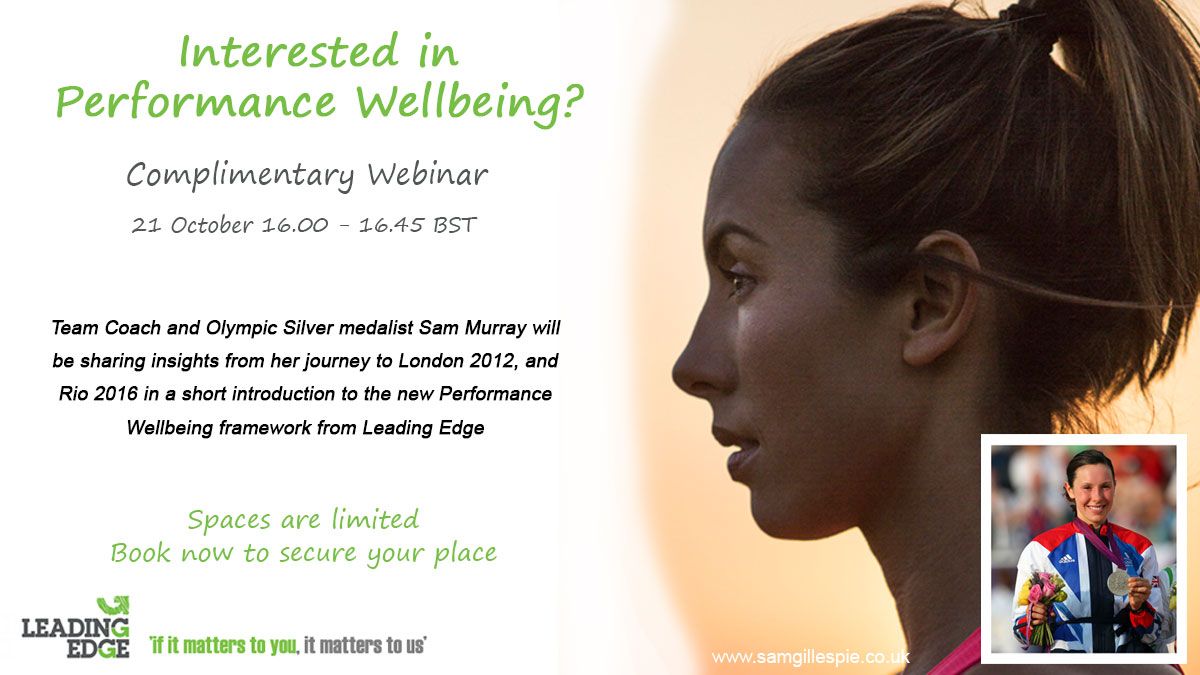 _Leading_Edge's tweet photo. If you’re in a leadership role and interested in the concept of Performance Wellbeing, please join us to hear Team Coach and Olympic Silver Medalist @_samanthamurray tell her story from London 2012 to Rio 2016.

You can reserve your free space here: 
 
https://t.co/lljdxcznYX https://t.co/ENoSrKzX8d