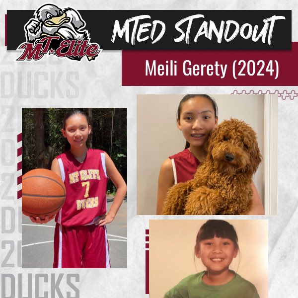 MTEliteDucks's tweet photo. MTED Standout: Meili Gerety (Silver Lake 2024) was a true point guard for undefeated MT Elite Ducks Gold @ZeroGravityBB NH! Meili had numerous assists, was the centerpiece of the press break &amp; was a scoring threat all weekend! #MTEDFamily #MTEDStandout #PlaymakingPointGuard https://t.co/olYrvhUmCr