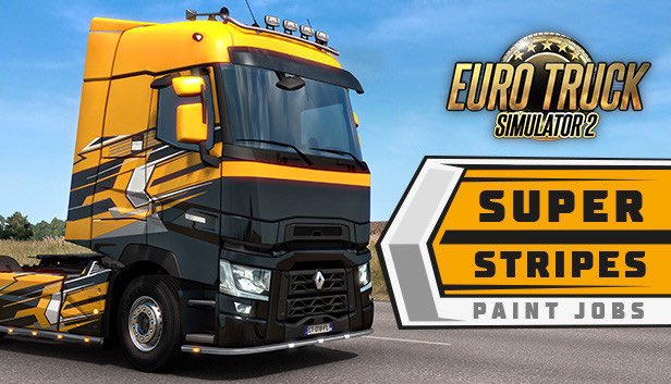 TruckStop_Radio's tweet photo. Enter to win: Euro Truck Simulator 2 - Super Stripes Paint Jobs Pack DLC we got 5 up for grabs.

How to Enter:

Like this post
Retweet this post
Follow TSR

Good Luck https://t.co/vLxXasrnW3