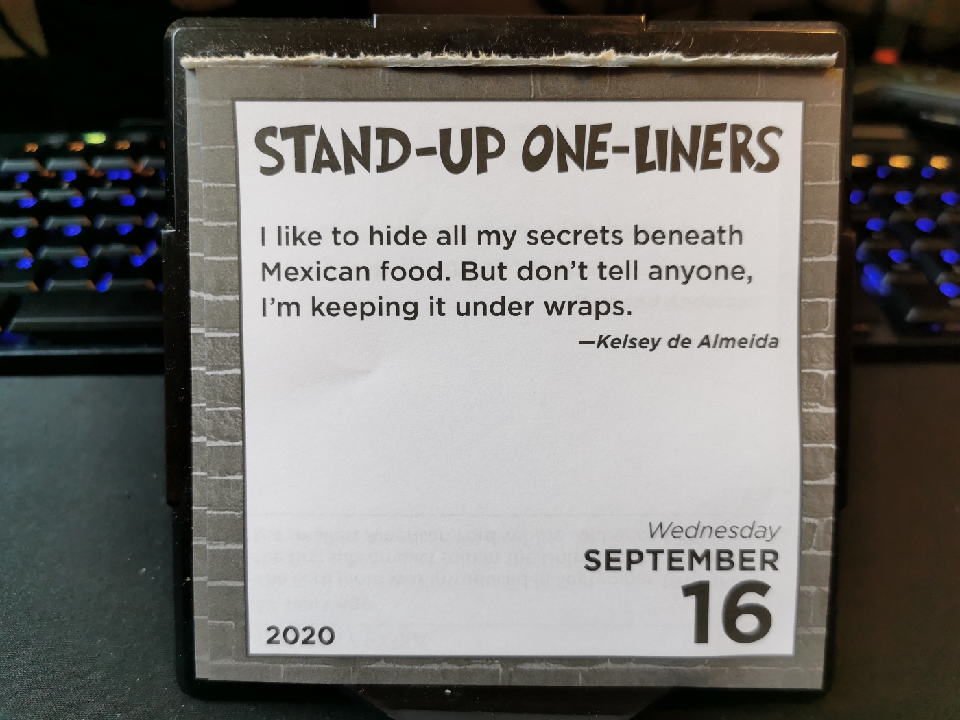 SlyCat on Twitter: "I almost forgot I had this "joke a day" calendar (gift  from work) so was a month behind. On catching up, I found how repetitive  the jokes can be!