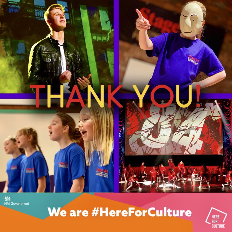 We are so delighted to have received funding from the #CultureRecoveryFund so that we can continue to be here for you & #HereForCulture! Thanks to @DCMS @ace_national @ace_thenorth 🎭🎤💃 #stage84 #bradford #yorkshire #north #theatre #children #arts @bradford2025 @Bradford_TandA