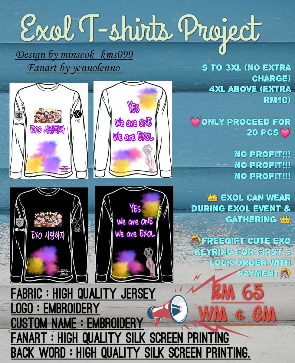 minseok_kms099's tweet photo. HELP ME RT me/MY
๐ข EXOL T-SHIRTS PROJECT
TQ to @yennolenno masternim for fanart ๐
TQ to @kimMia13 for sponsor cute EXO keyrimg ๐
DO DM ME FOR MORE INFO
๐ข๐ข๐ข FIRST 5 will receive EXO KEYRING
#EXO #EXOLwillwaitEXO9 #8YearsWithEXO #EXOL https://t.co/ywAlyTuMKi
