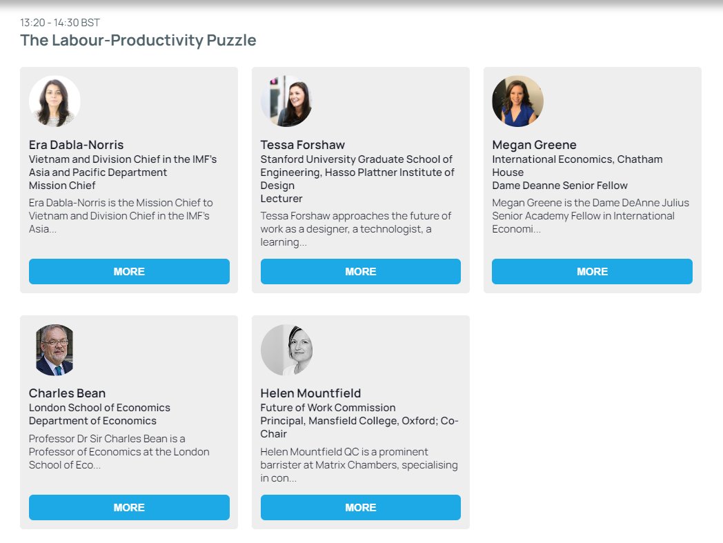 The Labour-Productivity Puzzle – first panel session of #CHWork is underway with:

Era Dabla-Norris <a href="/IMFNews/">IMF</a>
Tessa Forshaw <a href="/stanforddschool/">Stanford d.school</a>
<a href="/economistmeg/">Megan Greene</a>
Charles Bean <a href="/LSEEcon/">LSE Department of Economics</a>
<a href="/HelenMountfield/">Helen Mountfield</a>