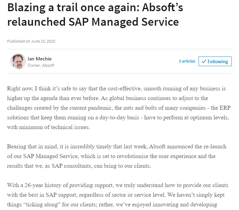 Absoft_Limited's tweet photo. Read the full article by Ian Mechie Absoft's MD here: https://t.co/oegFcsKj3E
#SAPsupport #SAPnextGenSupport #SAP #ManagedService #Techinnovation #Innovation #Automation #SelfHealing #SelfService #IntelligentEnterprise #ManagedCloud #CloudManagedService https://t.co/ZtgH2jHGcf