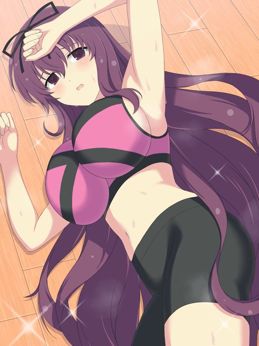 スポーツウェアな紫ちゃんを描いてみました。
#閃乱カグラ 