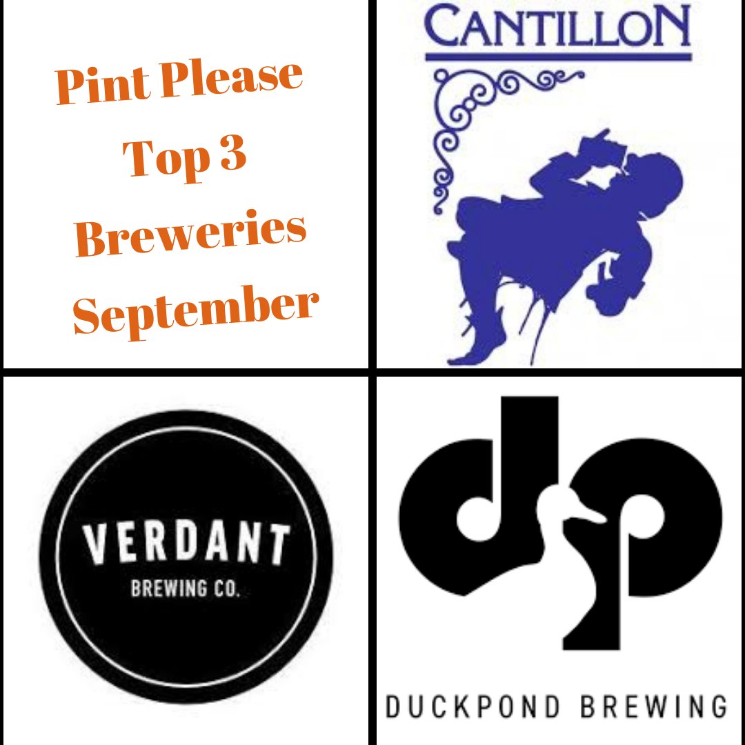 #pintplease Top beers and breweries from September
Beers
1. Tripel Karmeliet (Tripel, Bosteels)
2. Paix Dieu (Tripel, Brasserie Caulier)
3. Whatever Kingdom (Imperial IPA, La Débauche)

Breweries
1. Cantillon (Belgium)
2. <a href="/VerdantBrew/">Verdant Brewing Co 🍻</a> (England)
3. Duckpond Brewing (Sweden)