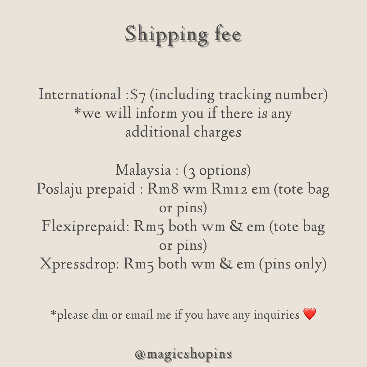 i will ship the items once the shipping restrictions are being lifted! Lastly, any inquiries you can just dm or email meIm also accepting GOs so please contact me if you're interested  thats all for today so thank you and stay safe!!