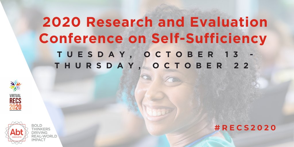 AbtGlobalImpact's tweet photo. Tomorrow we kick off the @RECS_OPRE #RECS2020! The event is critical to informing policies designed to support low-income families on the path to economic self-sufficiency. Learn more: https://t.co/Mc7c1Yr8gK https://t.co/FX080g4Kcs