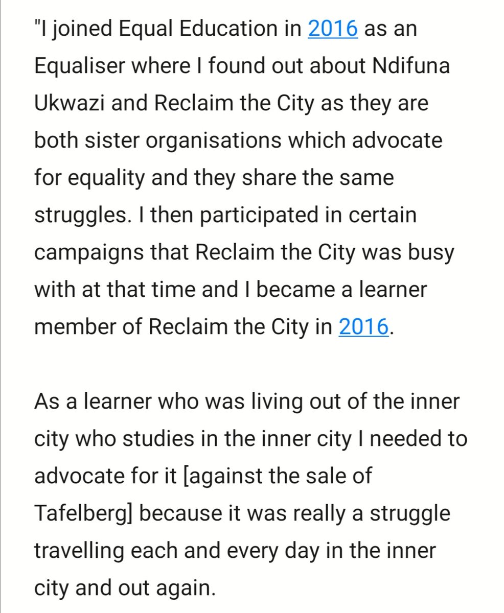 equal_education's tweet photo. Vuyolwethu Tswelekile, former Equaliser, Khayelitsha 👇🏿 #LandForPeopleNotForProfit https://t.co/7rwNbsKnQY