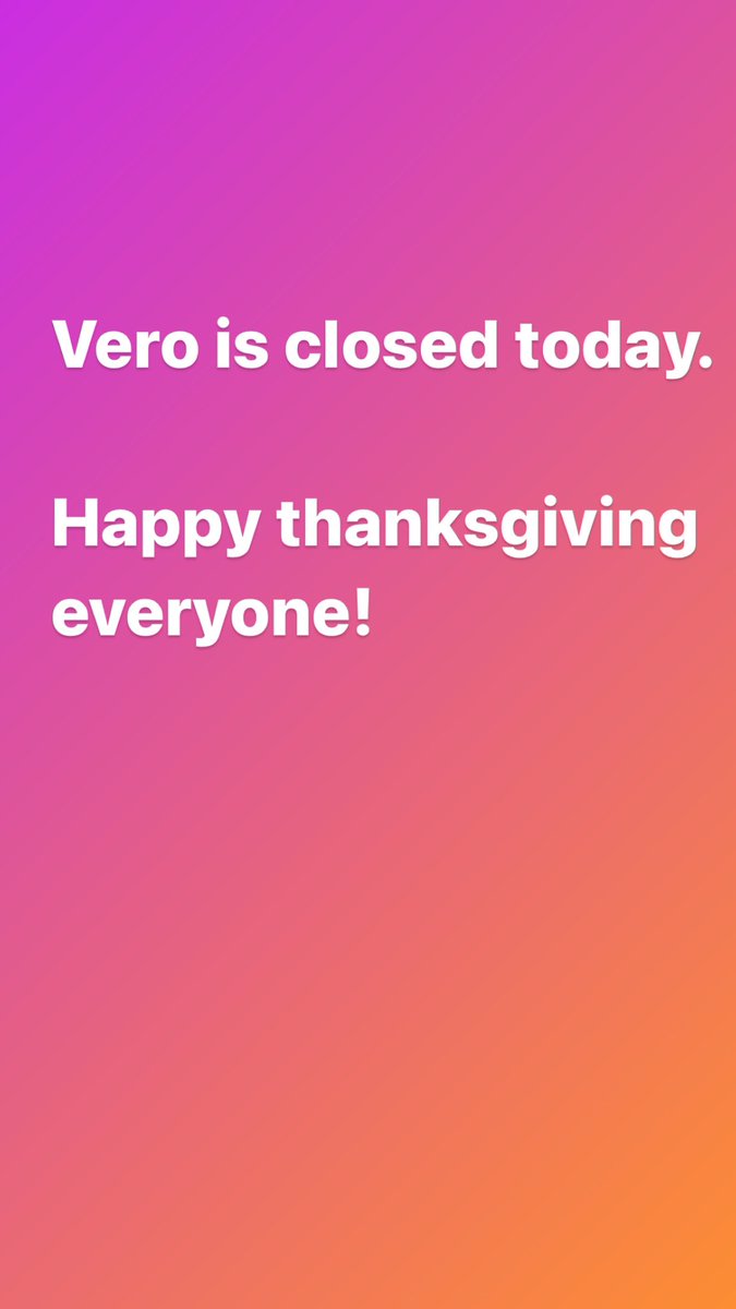 veropizzeria's tweet photo. Closed today. Happy Thanksgiving everyone. https://t.co/bkScoqVTZF