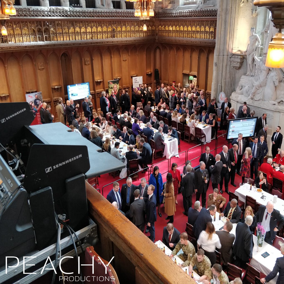 Peachy_Pro's tweet photo. The Lord Mayor's Big Curry Lunch hosted by ABF @Soldierscharity is a tasty event to be asked to assist with! Team Peachy provided plasma screens which were dotted around the venue as well as entrance carpet with ropes and posts. #Peachypro #eventprofsuk #Events #BigCurryLunch https://t.co/V9j7ypxwQY