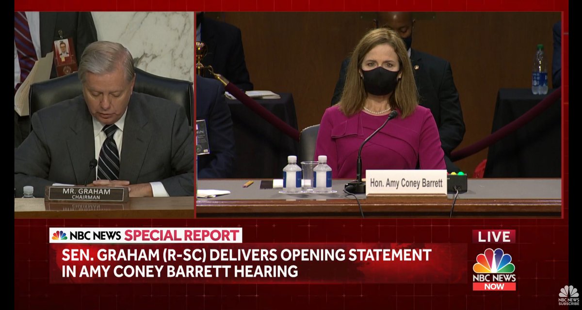 Lindsey Graham: "This is an election year. We're confirming a judge in an election year after the voting has occurred." Reversing himself from previous years where he said he wouldn't do this. He says it may be unprecedented in some ways but it's not unconstitutional.