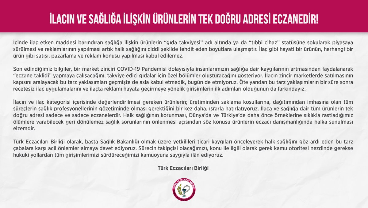 #eczanegüvendir