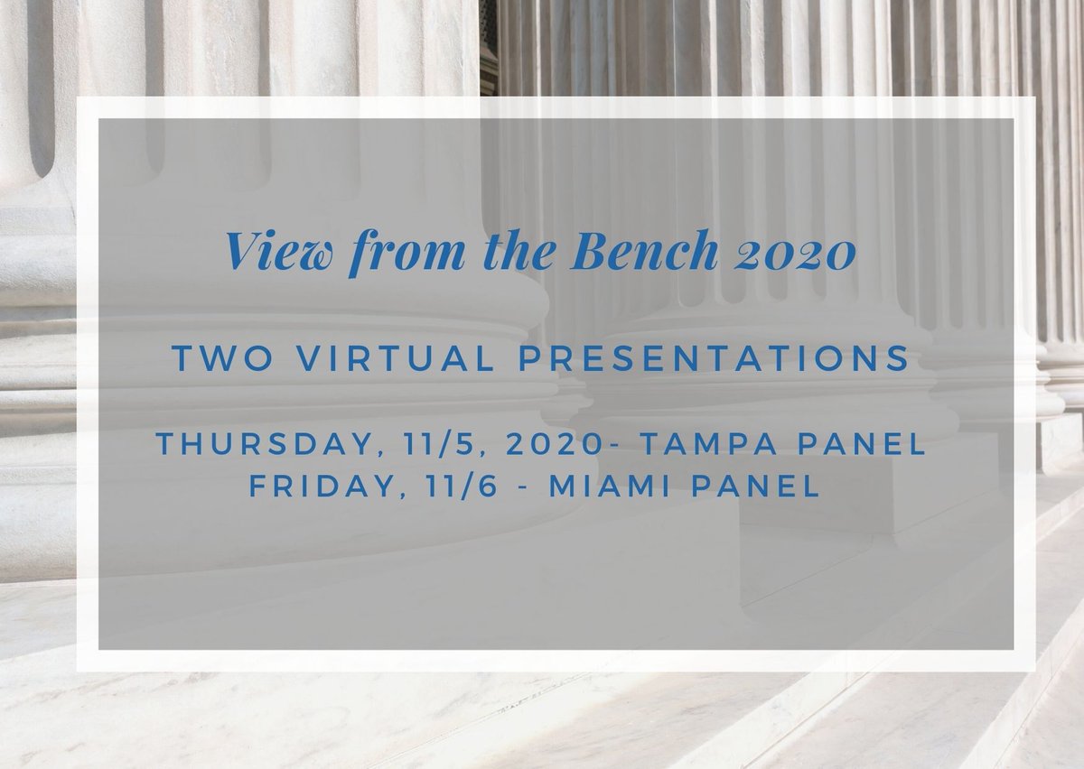 FlaBizLaw's tweet photo. Registration is open! https://t.co/1QUDw6I2AR #viewfromthebench #bankruptcy @TheFlaBar @catmcewen @tampabaybba @BBASDFL https://t.co/WrhJjhF6vq