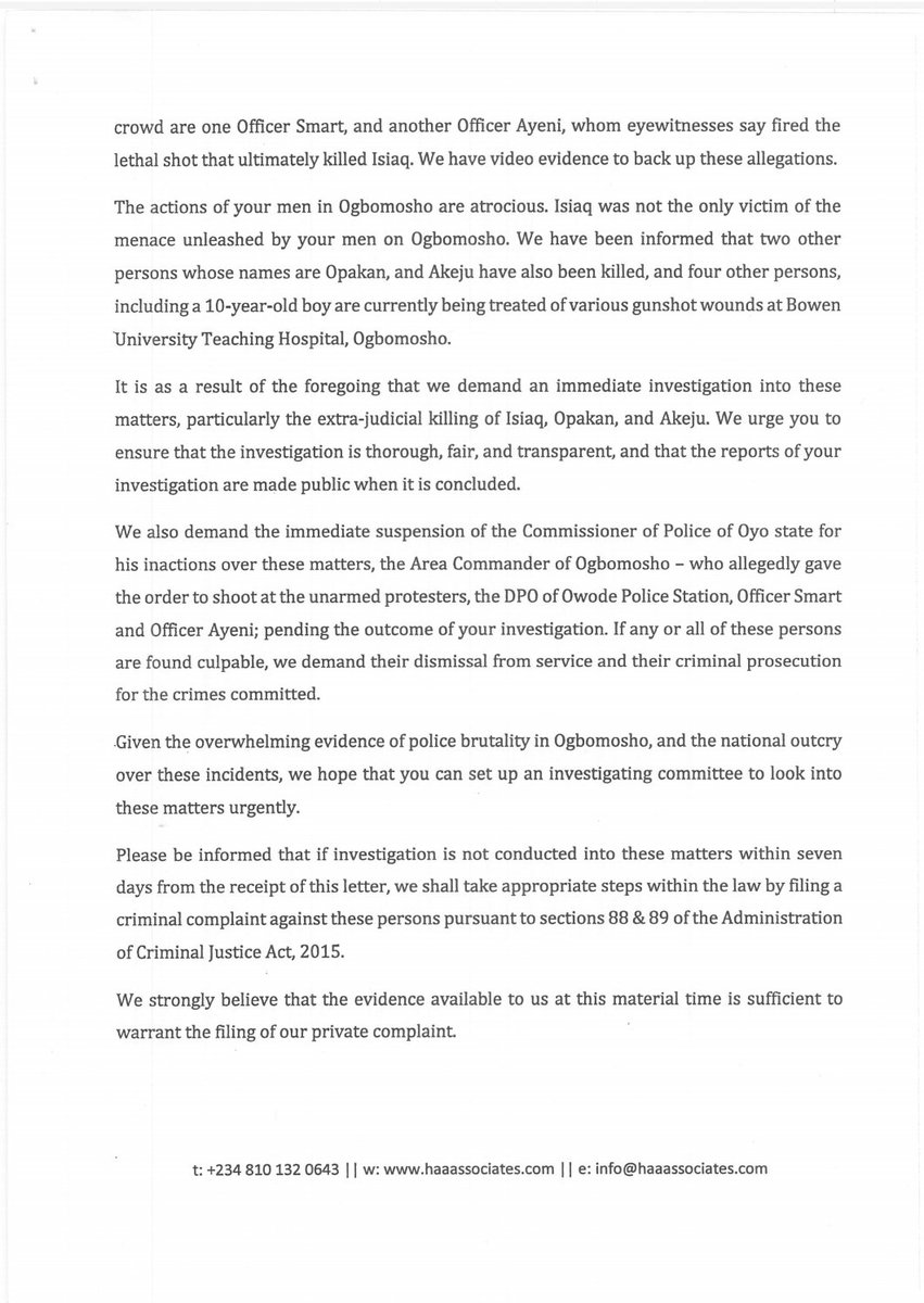 HusseinAfolabi's tweet photo. Dear Inspector General of @PoliceNG,

You have been served. 

#SARSMUSTEND 
#JimohIsiaq 
#JusticeForJimohIsiaq https://t.co/bXpN6UOiOH
