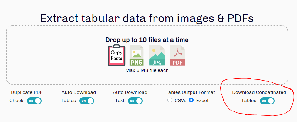 extracttable's tweet image. More users, More needs, More options, More flexibility !! You can now concatenate multiple tables of multiple pages to download into a single file.
#PDF #ImageToExcel #ExtractTables #Python