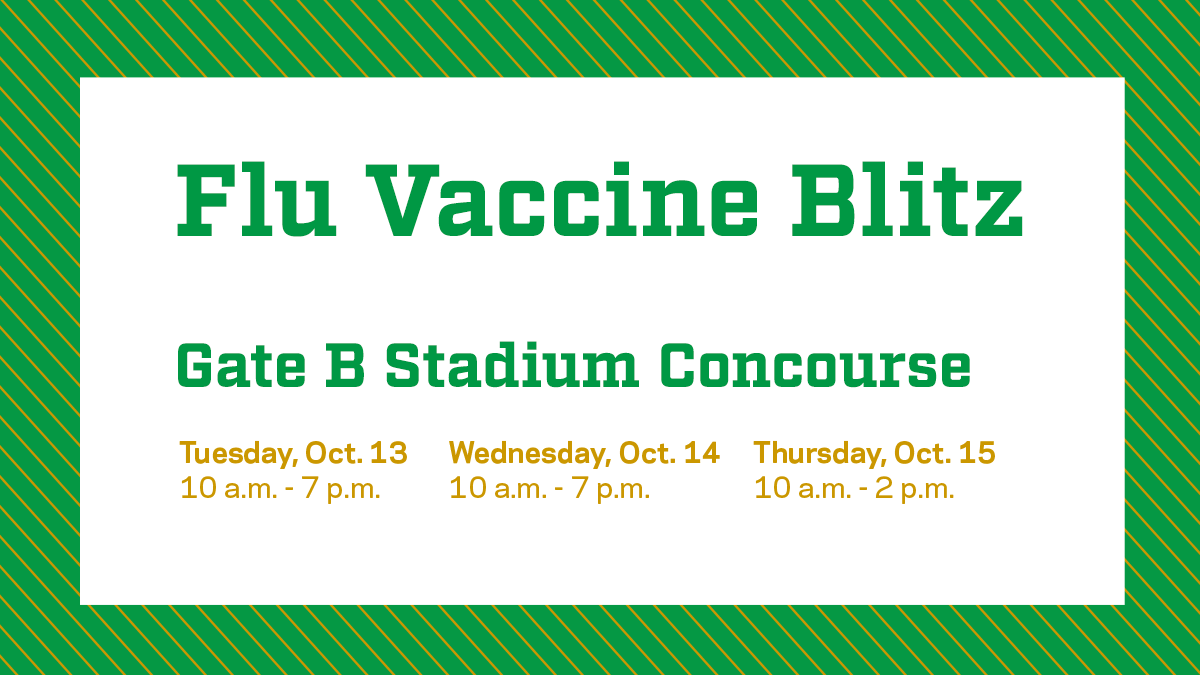 The second opportunity for students to receive their required flu vaccine is at this week’s Flu Vaccine Blitz, taking place tomorrow through Thursday, Oct. 15. Students must sign up to secure their preferred time. Please schedule your appointment at here.nd.edu/flublitz.