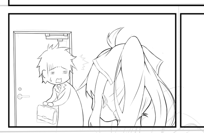 いろんなアングルを描く試みという向上心のある建前でカモフラージュしてえっちなポニテうなじを描きたい私の進捗 