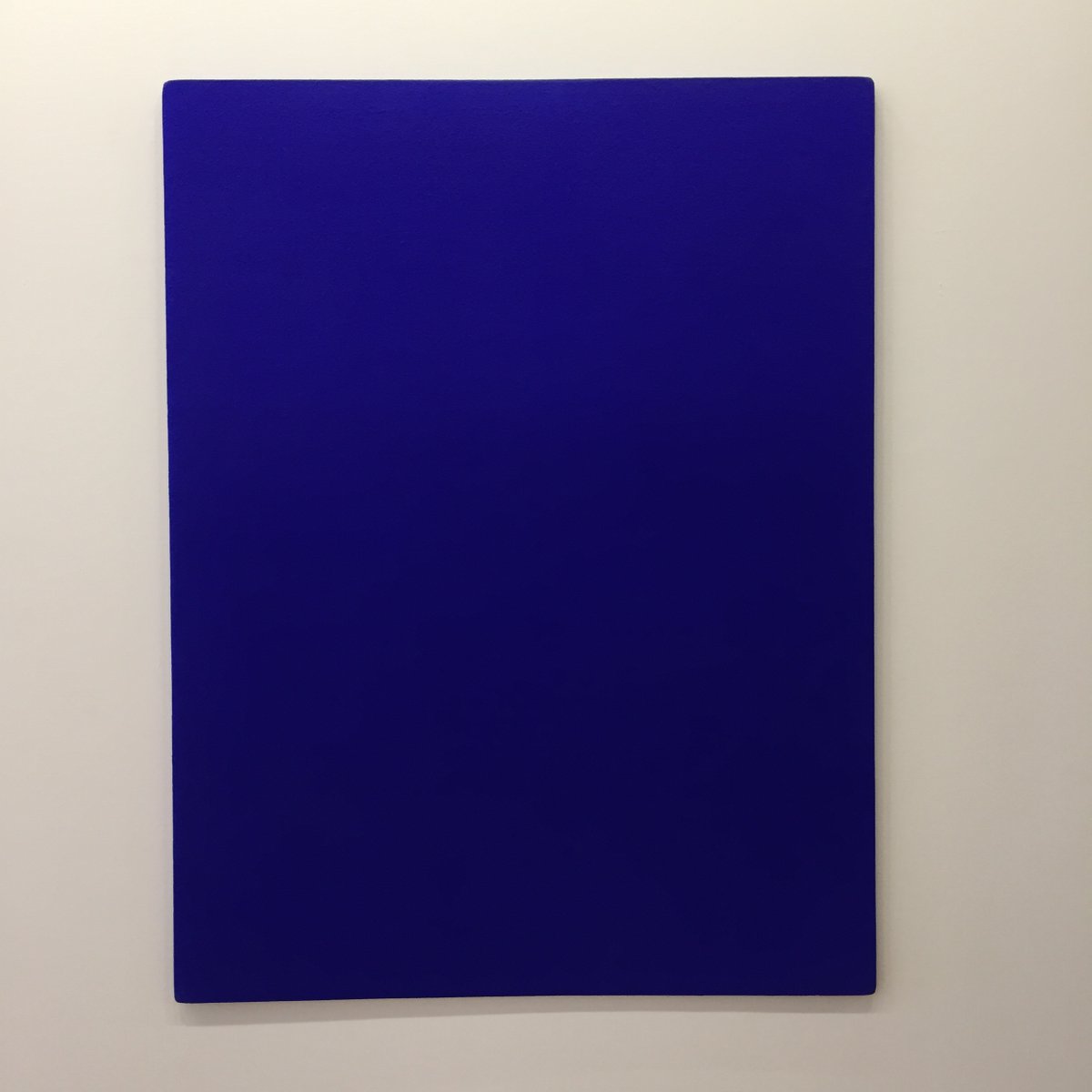 Yes, this is art! This painting is titled 'IKB 3, Monochrome blue'. It was created by French artist #YvesKlein.

This work was painted with International Klein Blue (IKB), a deep blue hue first mixed by Klein. Klein would later use IKB as a central theme in is art.