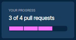 elfreelancerdev's tweet photo. Ya sólo nos falta 1 Pull Request para completar el #Hacktoberfest de este año  🥳 https://t.co/mhPTMYR7Dt