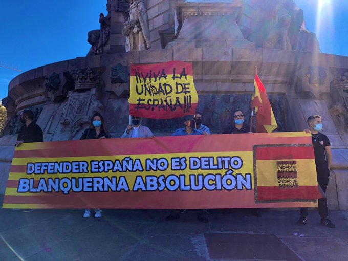 Barcelona: group of neo Nazis assemble on the National Day in Spain - 12 Oct 2020.