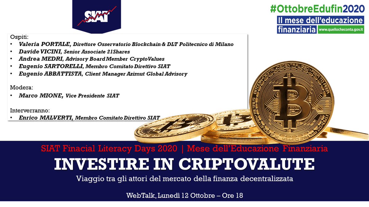 Accesso gratuito alla diretta delle ore 18: bit.ly/3lEut52

Faremo chiarezza sul mondo delle criptovalute e su come evitare le #truffe.

Hai delle domande per loro? 

Scrivile nei commenti, ti risponderemo in diretta!

#blockchain #bitcoin #investing