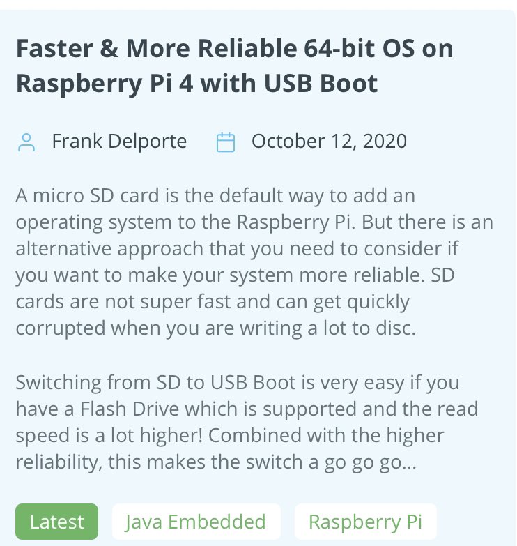 foojayio's tweet image. What’s on foojay.io today? Join @FrankDelporte and learn even more about @Raspberry_Pi tips and tricks in preparation for building #JavaOnRaspberryPi: foojay.io/blog/64-bit-ra… @OpenJDK #foojaytip