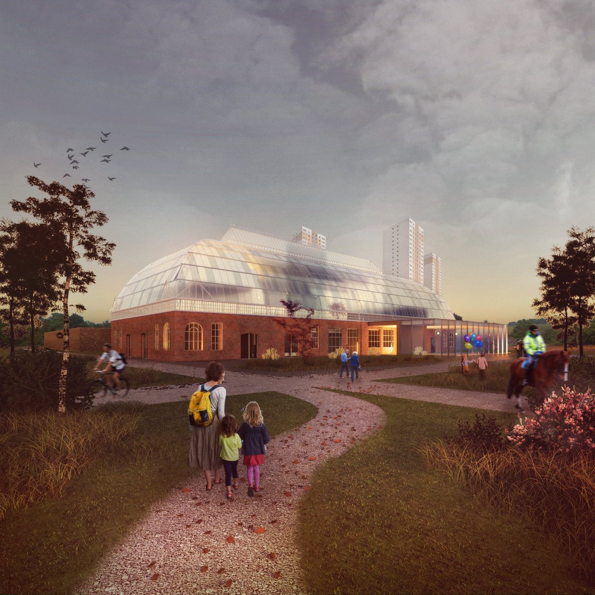 PaulJSweeney's tweet image. Great to see the design by @Collective_Arch for the restoration of @SpringburnWG unveiled officially for the first time. Years of work has gone in to reach this key milestone. The Winter Gardens Trust is now aiming to secure the funds necessary to make it the pride of Springburn.