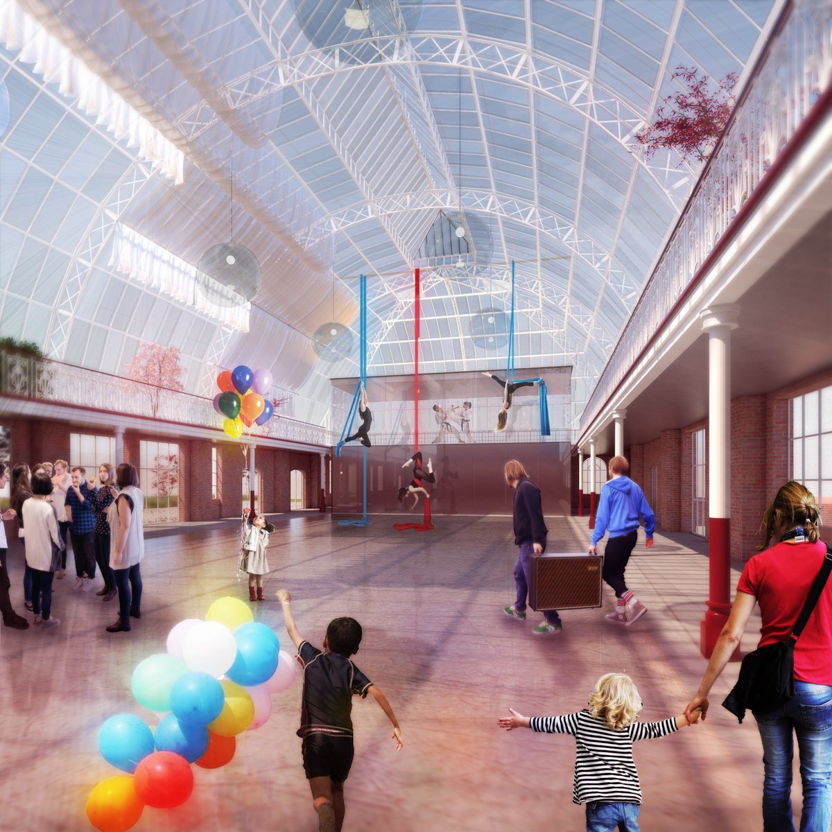 PaulJSweeney's tweet image. Great to see the design by @Collective_Arch for the restoration of @SpringburnWG unveiled officially for the first time. Years of work has gone in to reach this key milestone. The Winter Gardens Trust is now aiming to secure the funds necessary to make it the pride of Springburn.