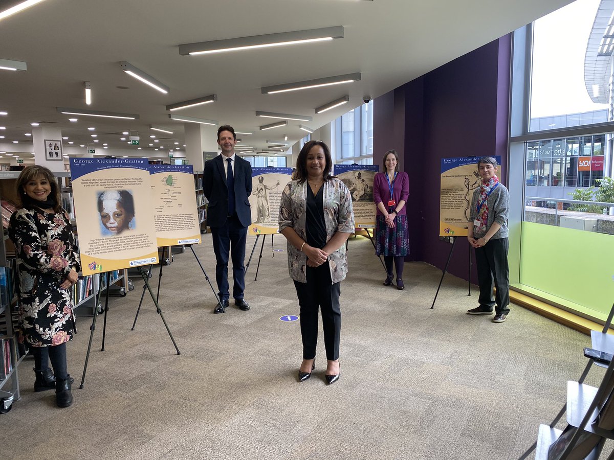 Great to be at Wycombe Library with <a href="/MimiHarker/">Mimi Harker OBE - Presenter, Speaker, Trainer</a> and Jacque Roberts from <a href="/SV2G/">SV2G - Creative, Cultural, Connections</a> celebrating Black History Month with an exhibition on the tragic life of George Alexander-Gratton, a boy brought over in the 18th century. Wycombe has the largest population of Vincentians in the UK.