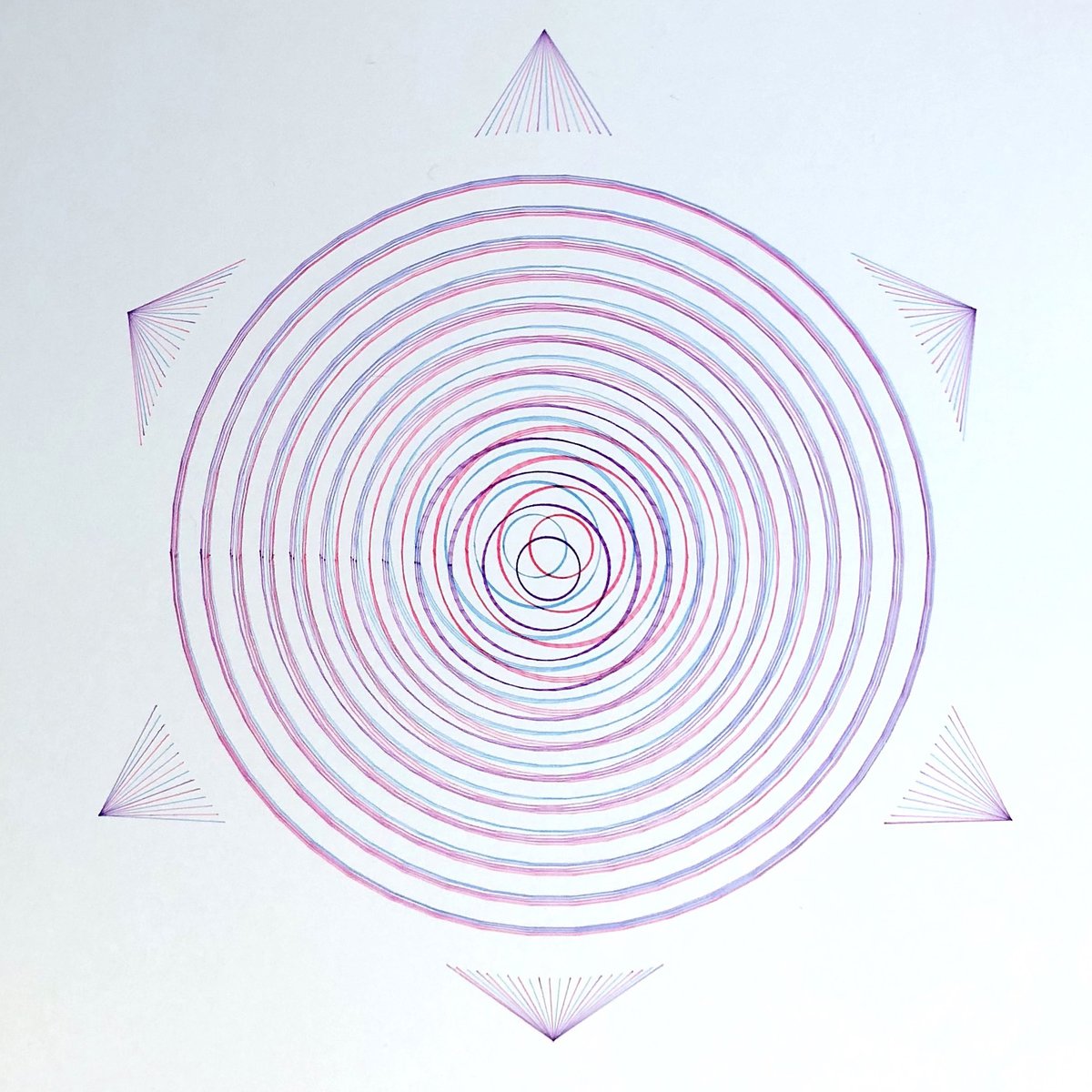 Day 12 of  #inkotober on the plotter!Concentric circles out of phase.All gcode and  @openframeworks source code available here:  https://github.com/andymasteroffish/inktober_2020 #inktober2020 #inktober2020day12 #axidraw #creativecoding