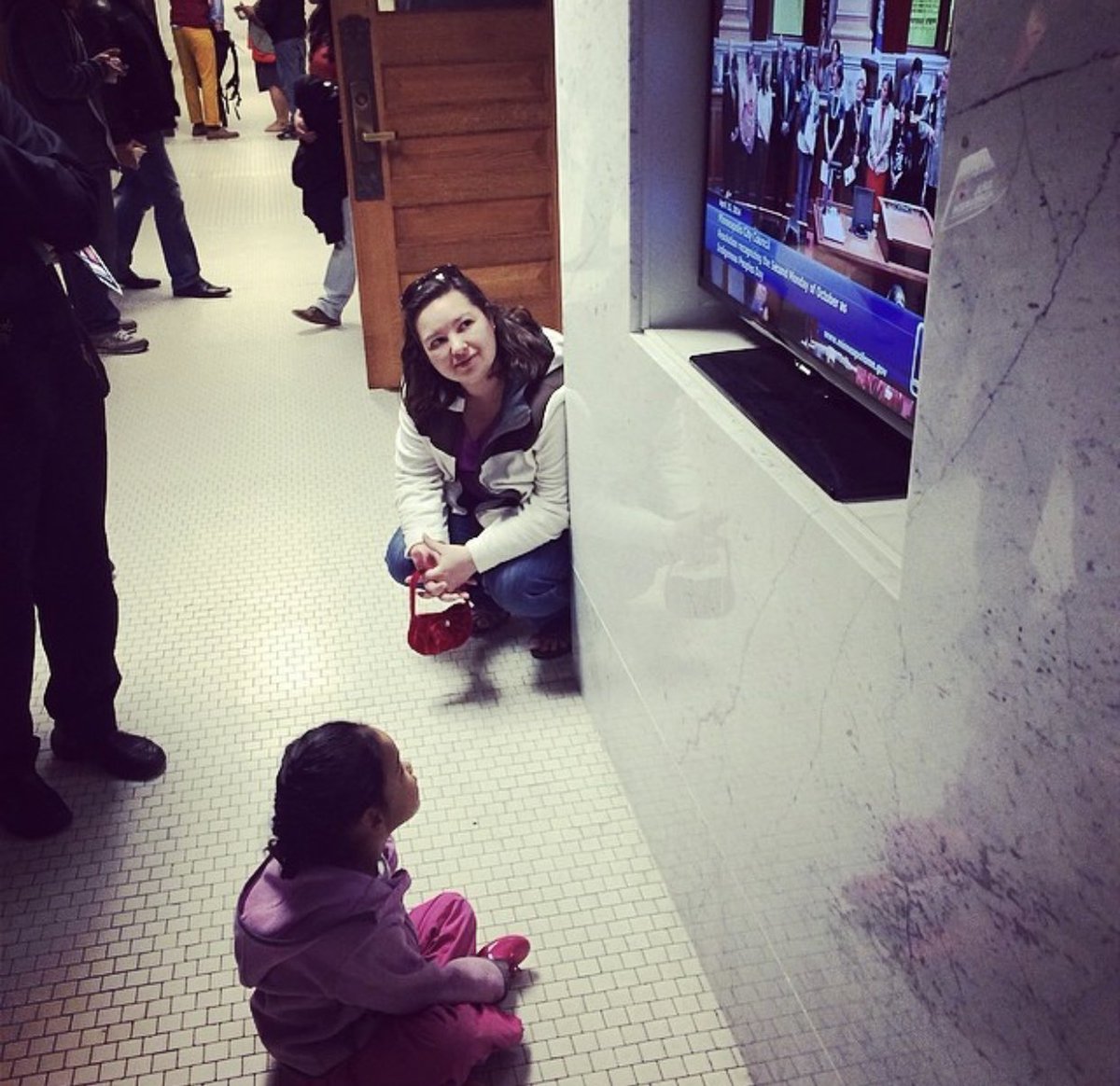 This picture is from the day we passed Indigenous People’s Day in Minneapolis in 2014. I had worked on the resolution, helped plan this big day, and I got stuck in the hallway because the room was full. But seeing this little girl watch it pass was like...everything.