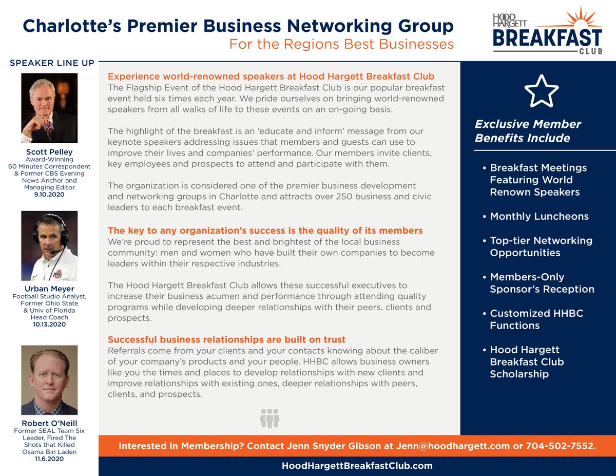 #MemberMonday: Today we share our new @HHBreakfastClub membership piece. If clients/colleagues ask who we are, how to become a member, what comes with a membership, etc. please share! #networking #businessdevelopment #newbusiness #b2b #charlottenc #charlottebusiness