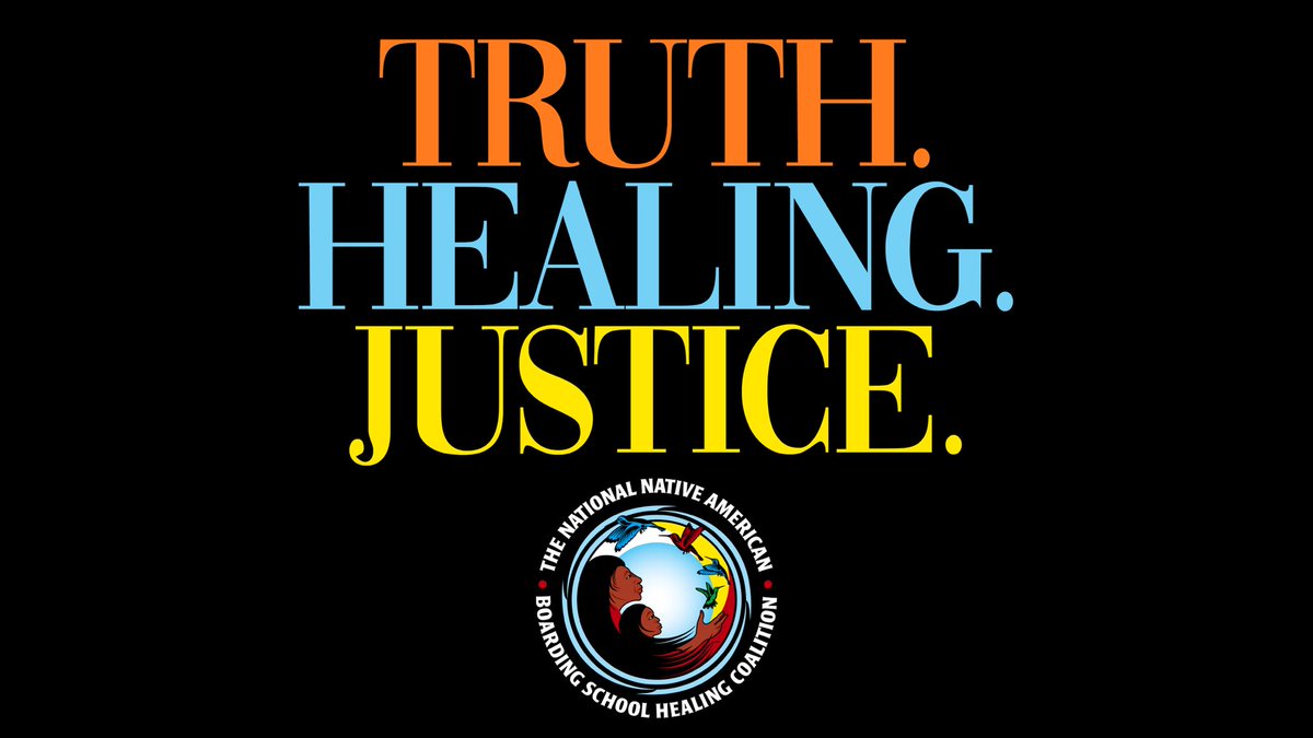 NABSHC's tweet image. It’s time for Truth—for learning boarding school history &amp;amp; the ways its legacy shapes the present.
It’s time for Healing—for addressing the wounds created by the boarding school system. 
It’s time for Justice—for advocacy, accountability &amp;amp; action.
It’s time. #IndigenousPeoplesDay